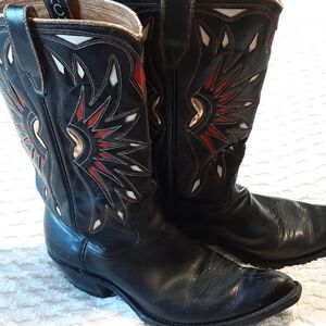 Black and Red Western Cowboy Boots